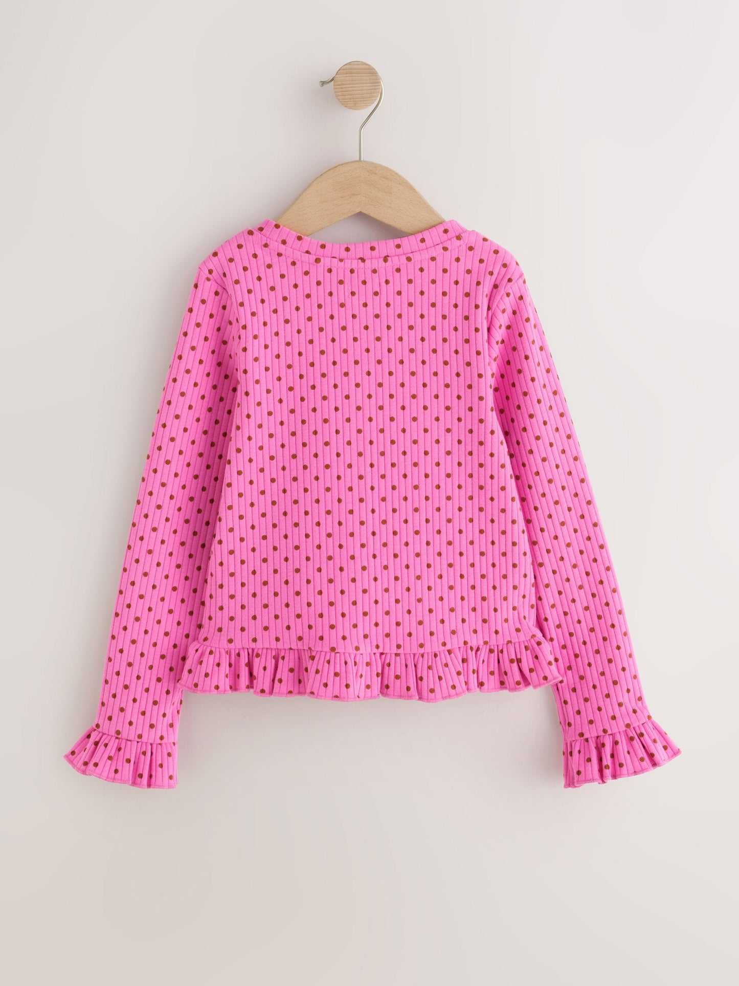 Dsiney Kidz - Pink Spot Long Sleeve Frill Cardigan (3-16yrs) image 7