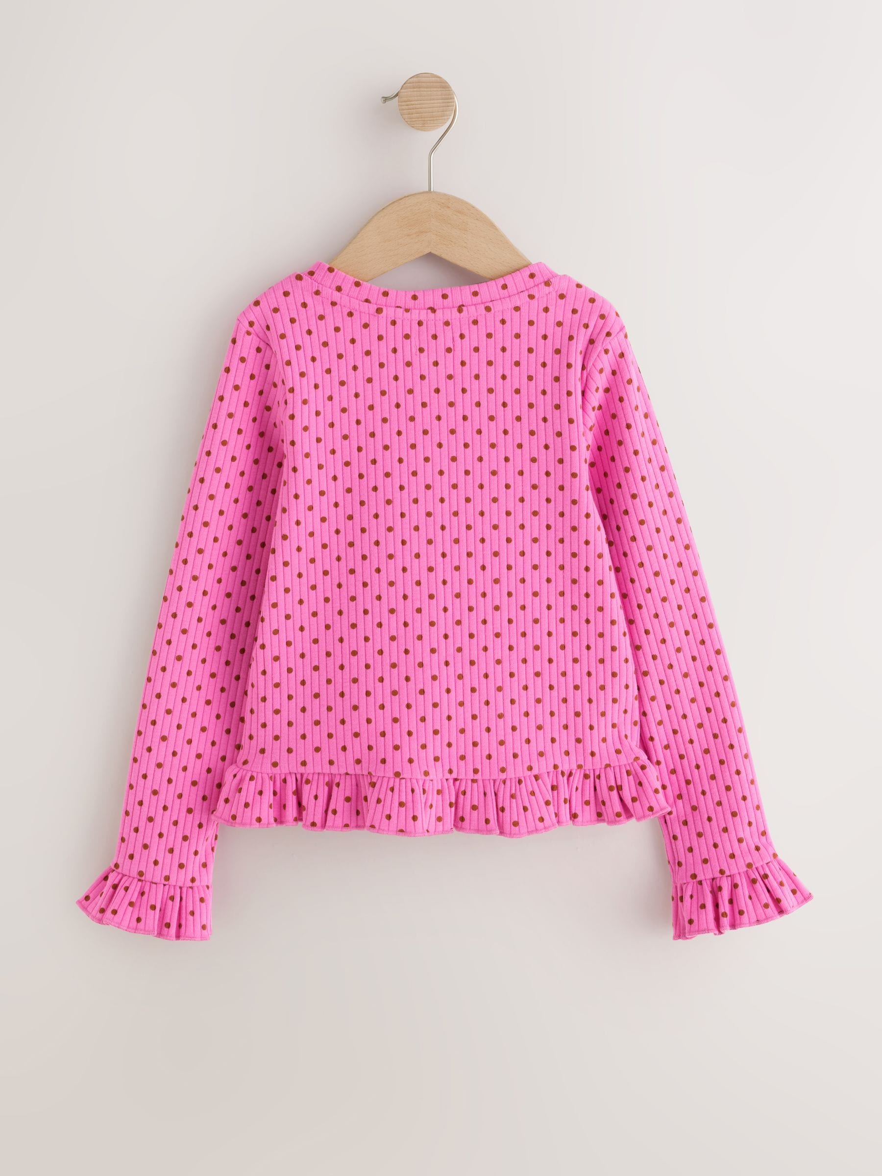 Dsiney Kidz - Pink Spot Long Sleeve Frill Cardigan (3-16yrs) image 7
