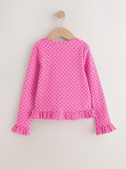 Dsiney Kidz - Pink Spot Long Sleeve Frill Cardigan (3-16yrs) image 7