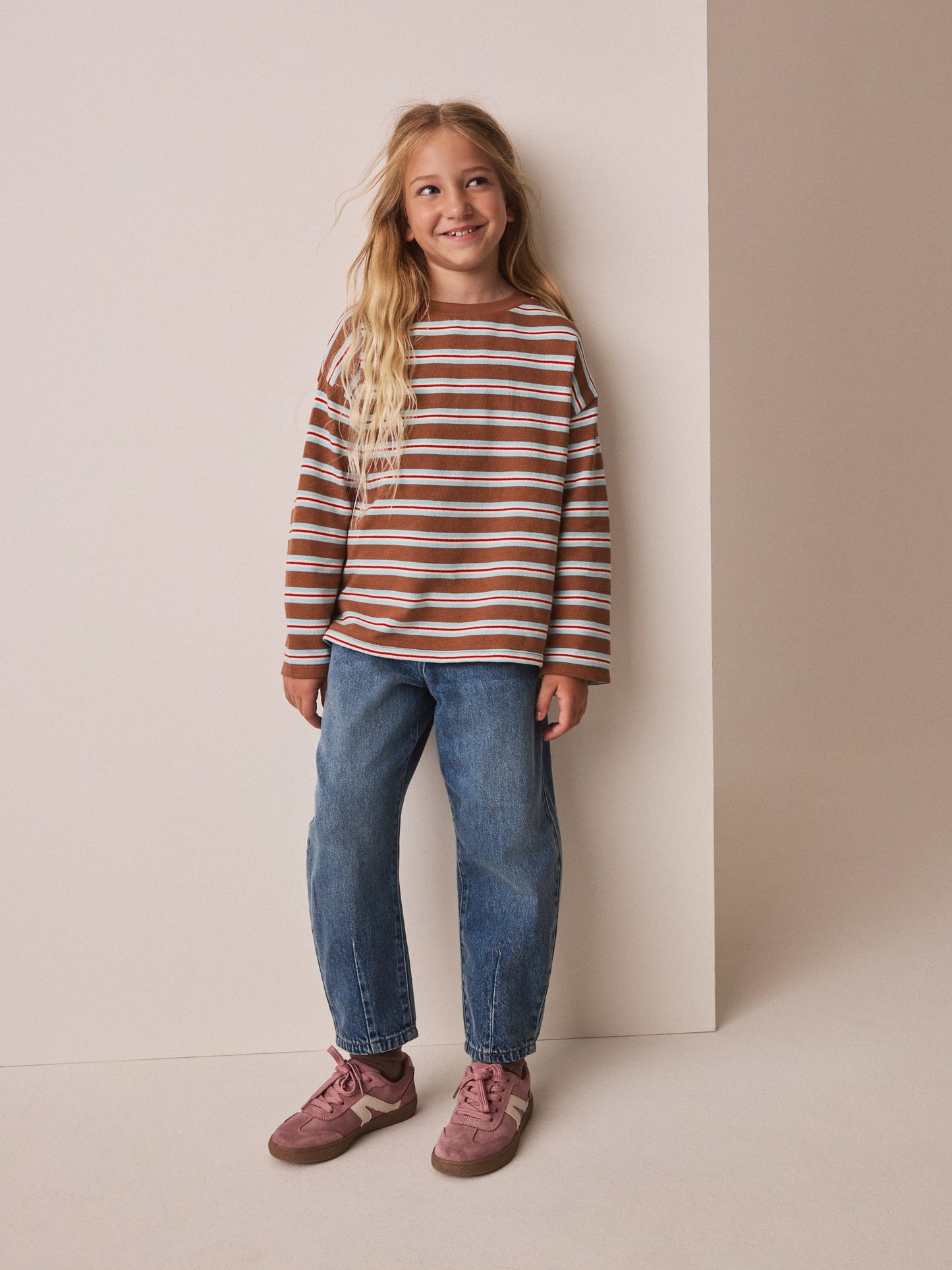 Dsiney Kidz - Brown Stripe Textured Long Sleeve Top (3-16yrs) image 2