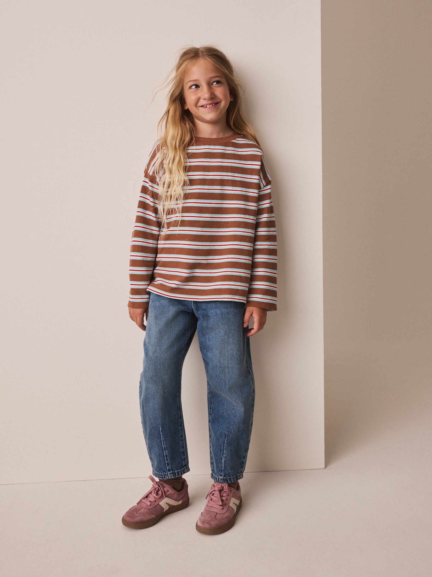 Dsiney Kidz - Brown Stripe Textured Long Sleeve Top (3-16yrs) image 2