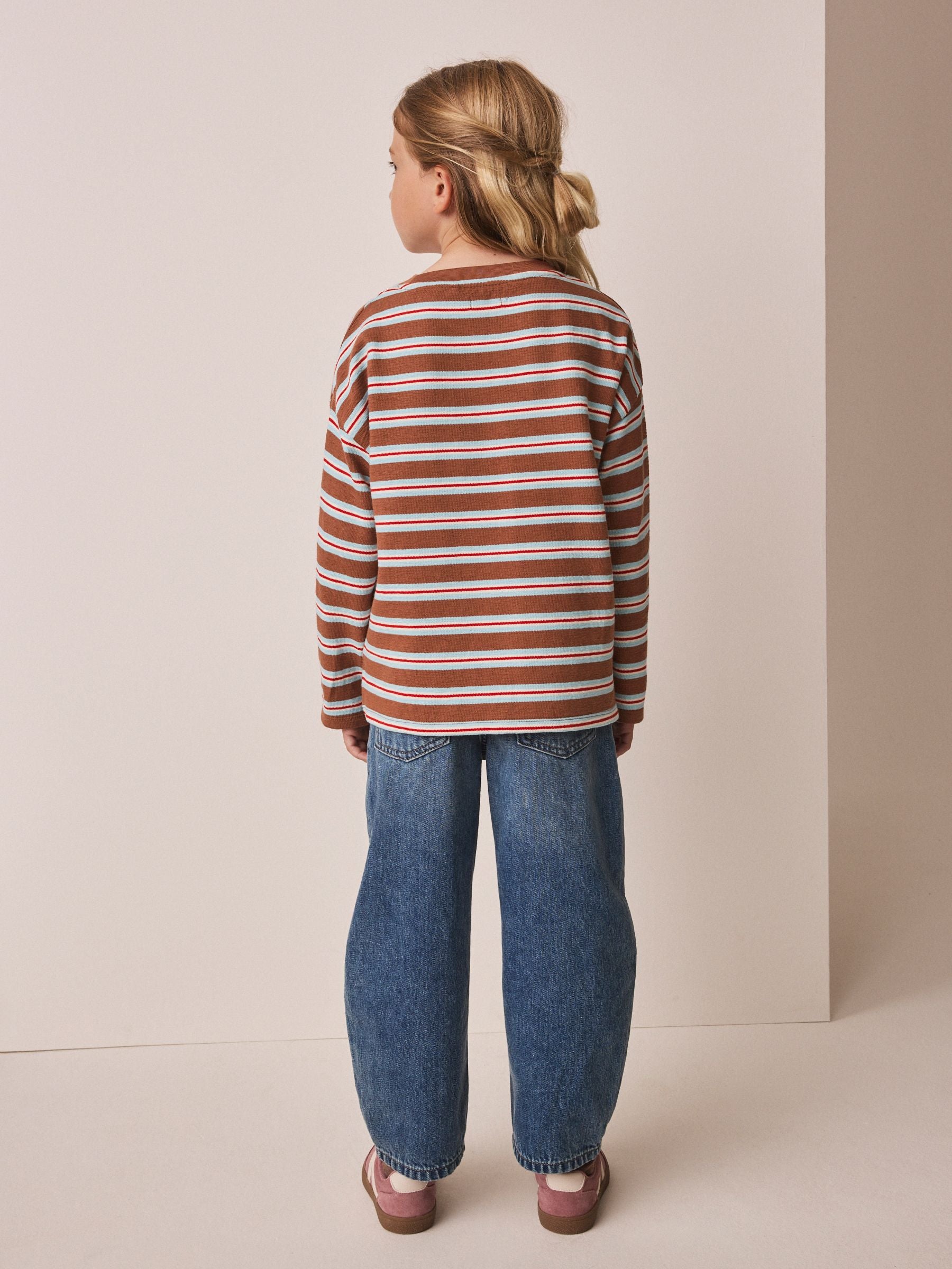 Dsiney Kidz - Brown Stripe Textured Long Sleeve Top (3-16yrs) image 3