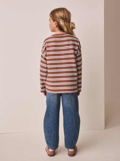 Dsiney Kidz - Brown Stripe Textured Long Sleeve Top (3-16yrs) image 3