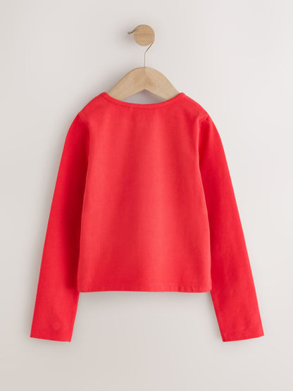 Dsiney Kidz - Red Long Sleeve Seam Detail Top (3-16yrs) image 5