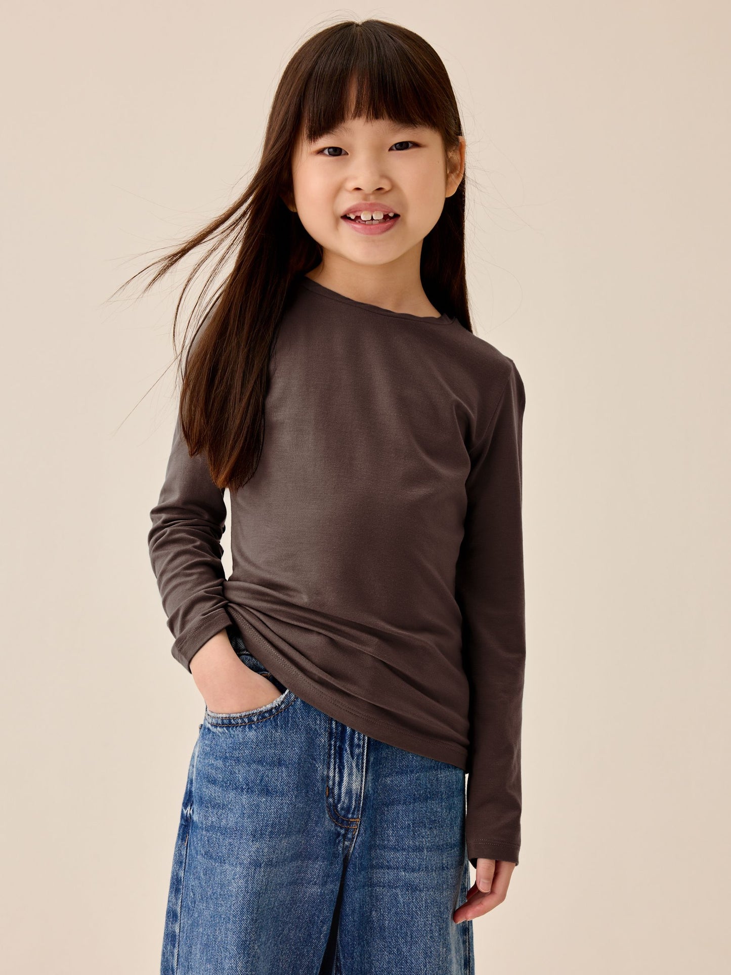Dsiney Kidz - Chocolate Brown Supersoft Long Sleeve Top (3-16yrs) image 1