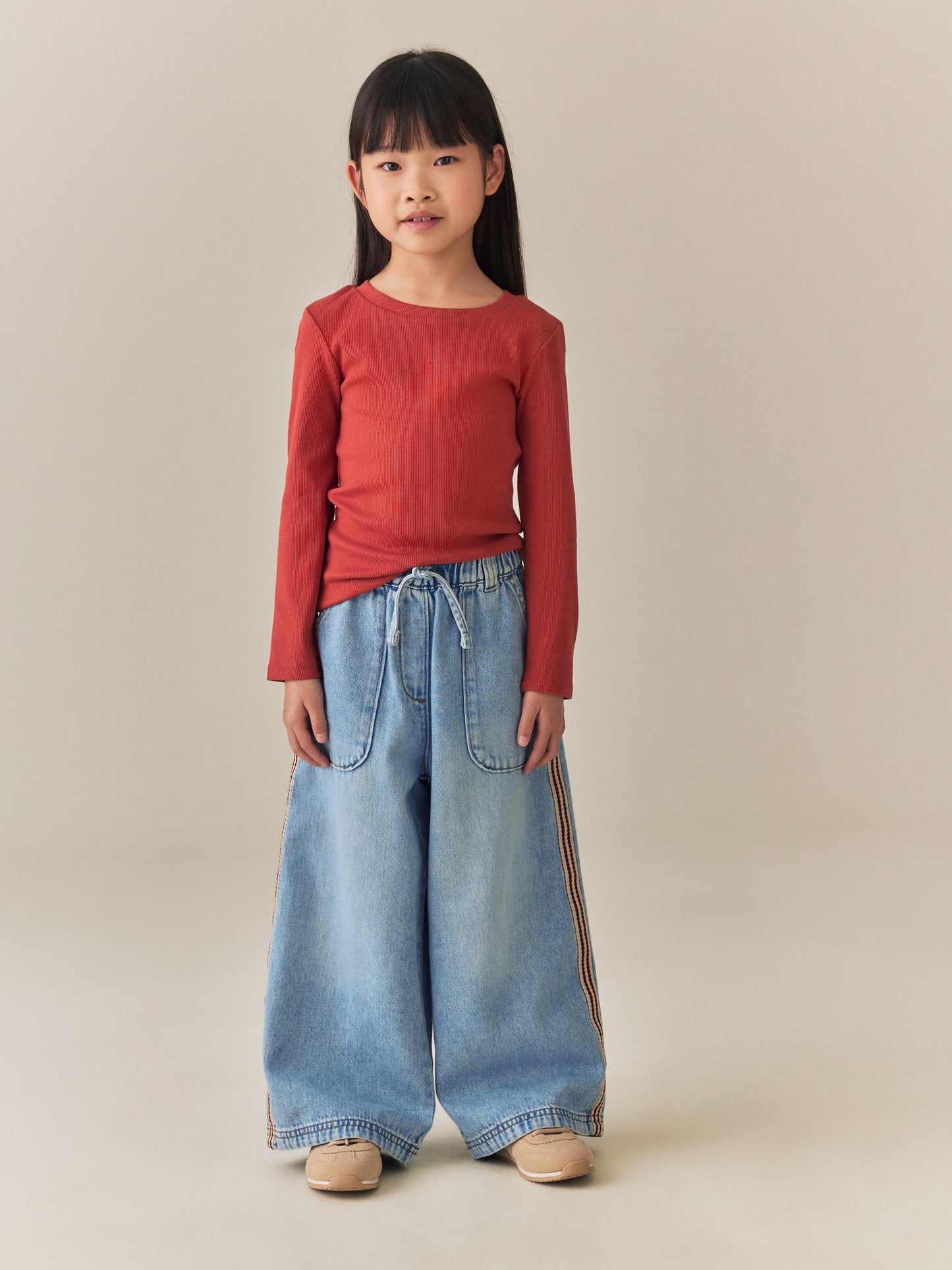 Dsiney Kidz - Rust Brown Long Sleeve Ribbed Top (3-16yrs) image 2