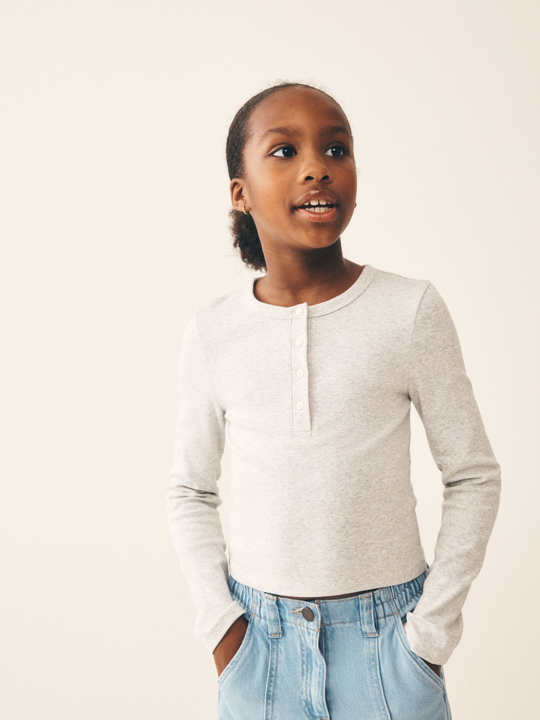 Dsiney Kidz - Grey Long Sleeve Button Top (3-16yrs) image 1