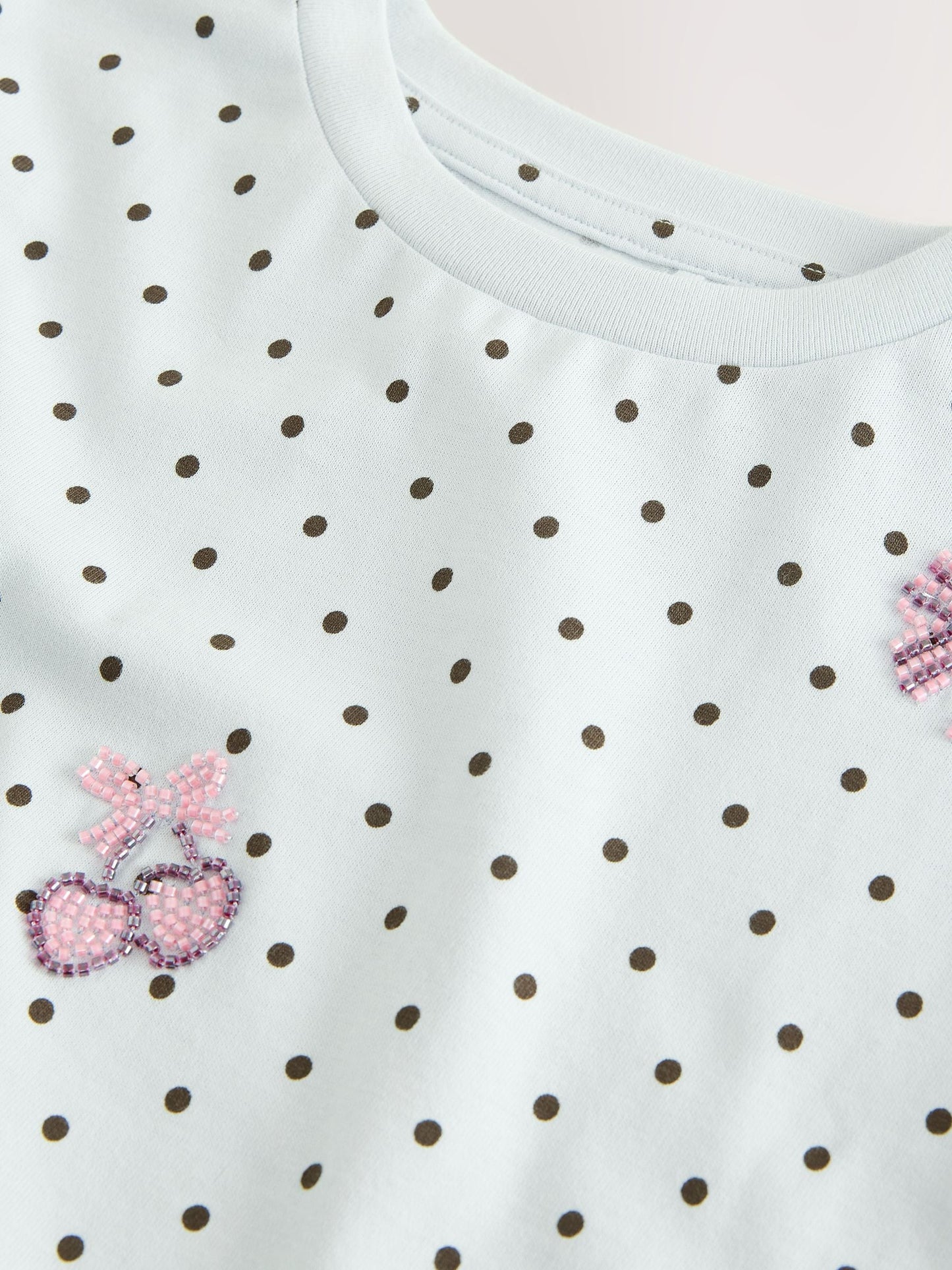 Dsiney Kidz - Light Blue Polka Dot Bow Beaded T-Shirt (3-16yrs) image 8