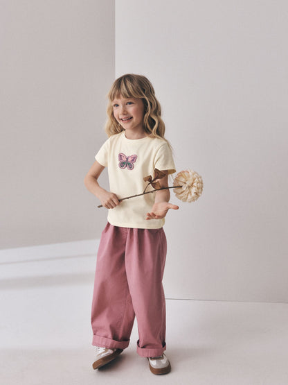 Dsiney Kidz - Ecru Butterfly Beaded T-Shirt (3-16yrs) image 2