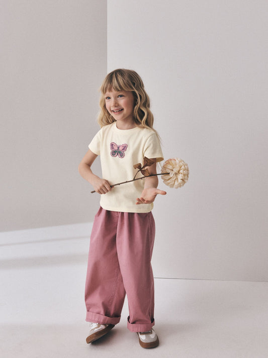 Dsiney Kidz - Ecru Butterfly Beaded T-Shirt (3-16yrs) image 2
