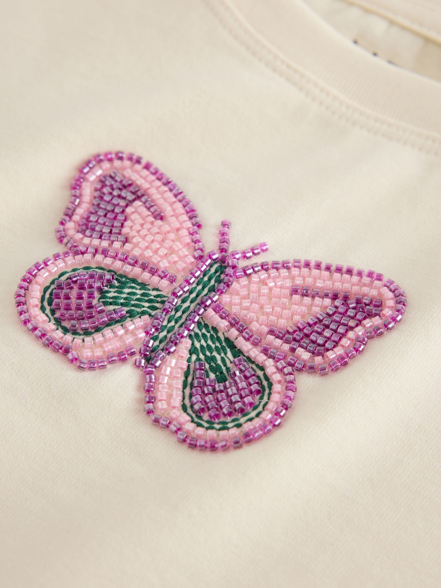 Dsiney Kidz - Ecru Butterfly Beaded T-Shirt (3-16yrs) image 7