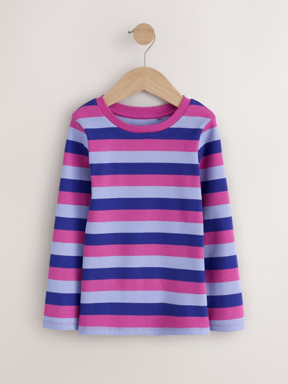 Dsiney Kidz - Navy/Pink Long Sleeve Ribbed T-Shirts 4 Pack (3-16yrs) image 5