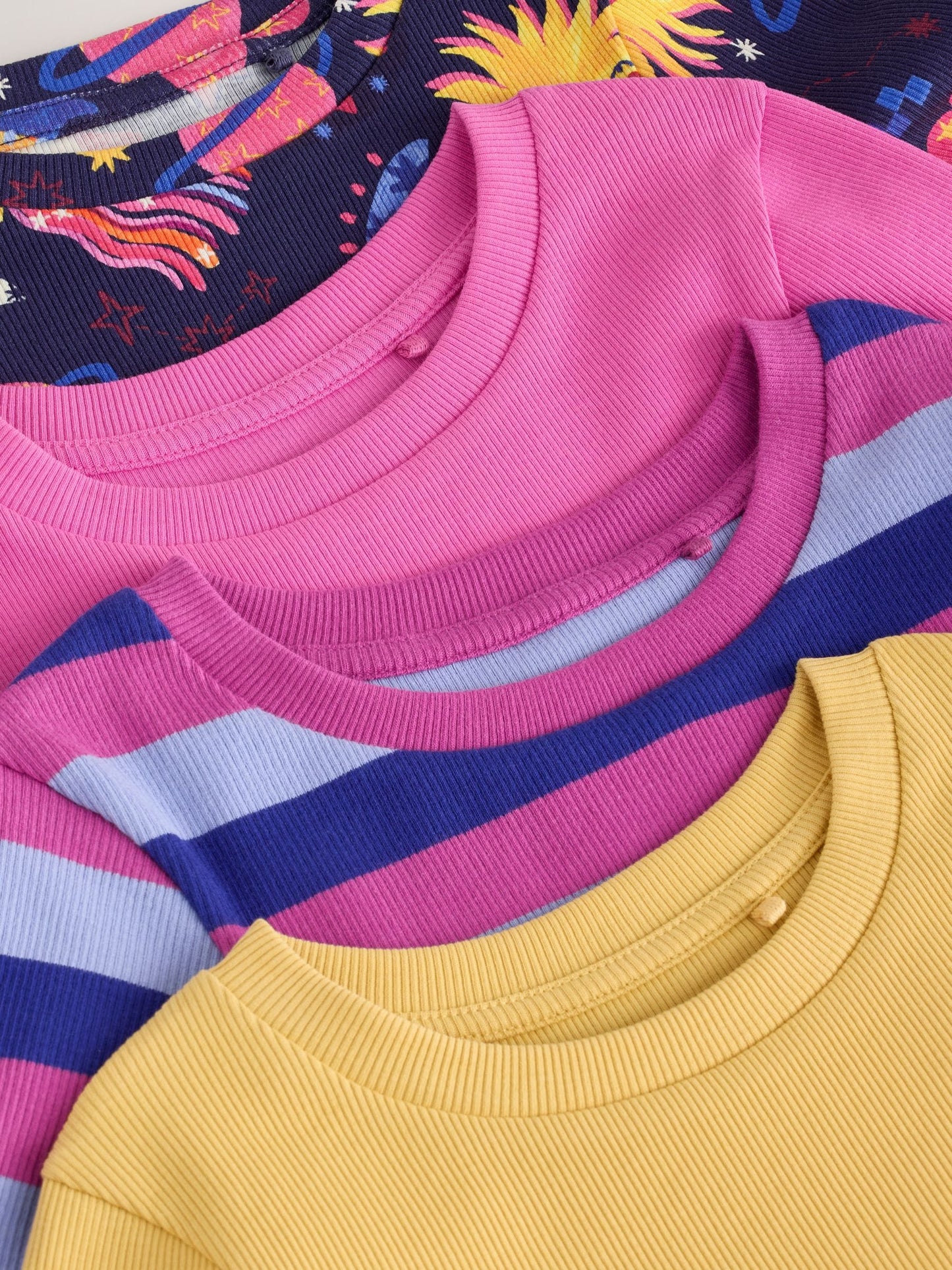 Dsiney Kidz - Navy/Pink Long Sleeve Ribbed T-Shirts 4 Pack (3-16yrs) image 7