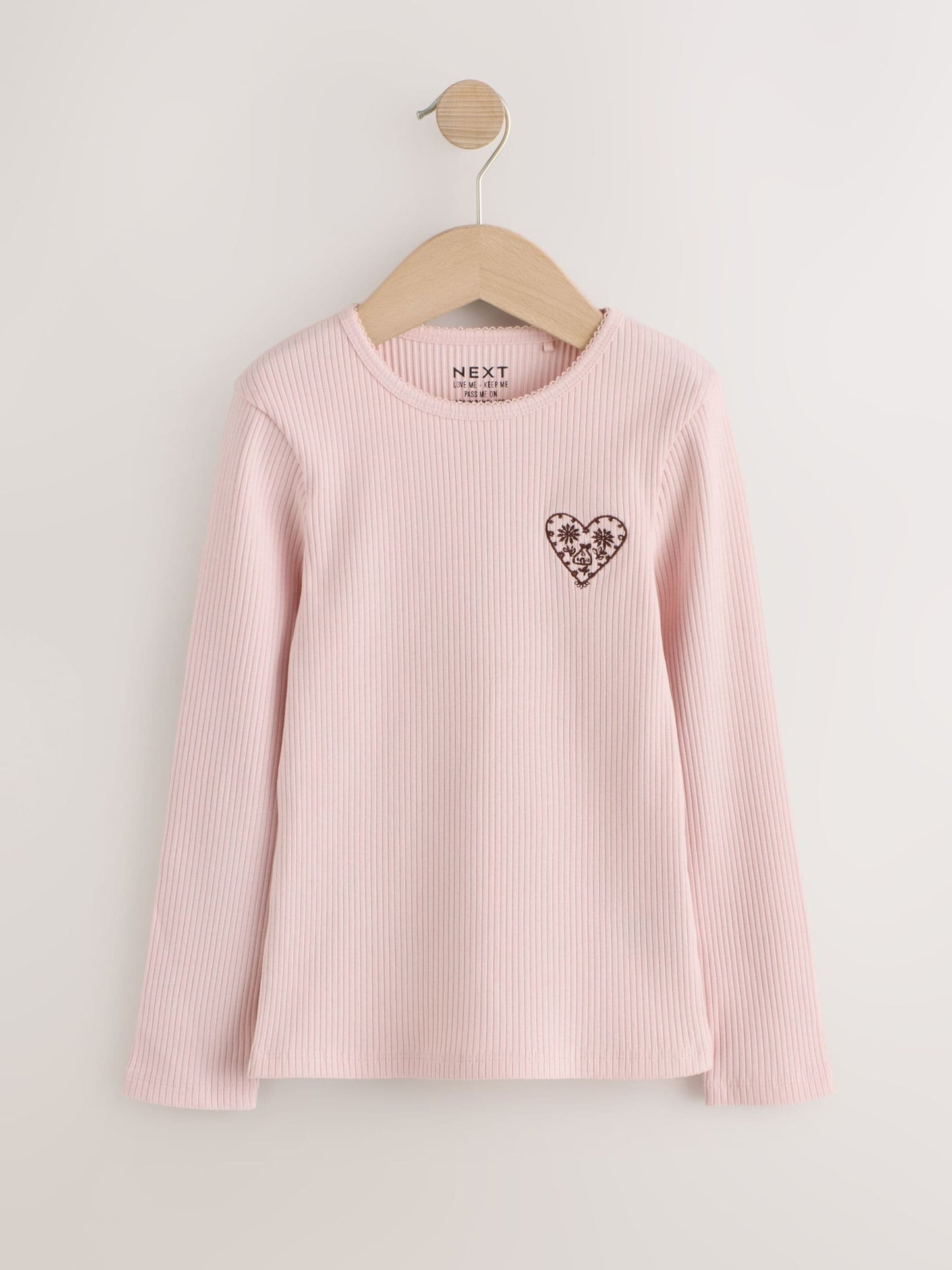 Dsiney Kidz - Pink Ditsy Long Sleeve Ribbed Top 3 Pack (3-16yrs) image 5