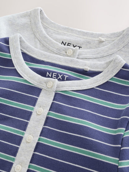 Dsiney Kidz - Grey Stripe Long Sleeve Button Tops 2 Pack (3-16yrs) image 8
