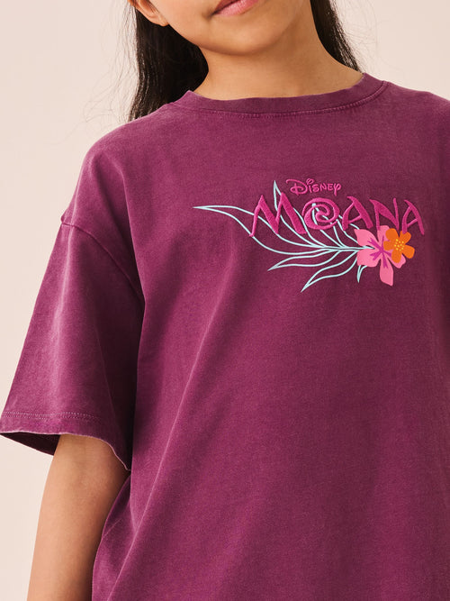 Dsiney Kidz - Purple Disney Moana Oversized Graphic T-Shirt (3-16yrs) image 1