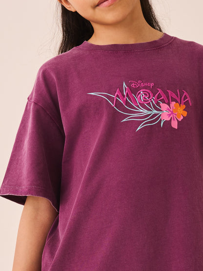 Dsiney Kidz - Purple Disney Moana Oversized Graphic T-Shirt (3-16yrs) image 1