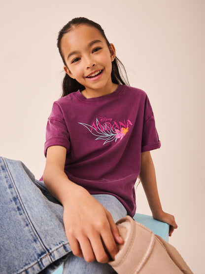 Dsiney Kidz - Purple Disney Moana Oversized Graphic T-Shirt (3-16yrs) image 3