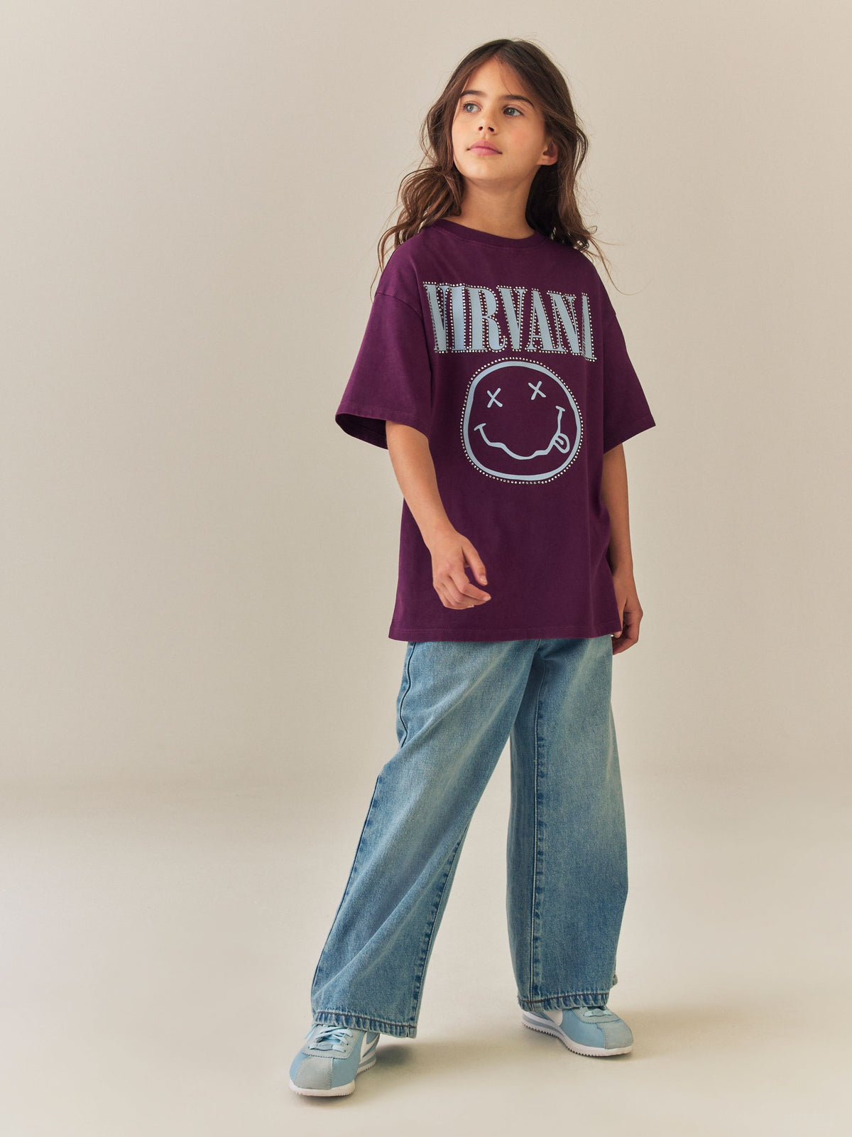 Berry Nirvana Stud Oversized Graphic T-Shirt (3-16yrs) - image 2