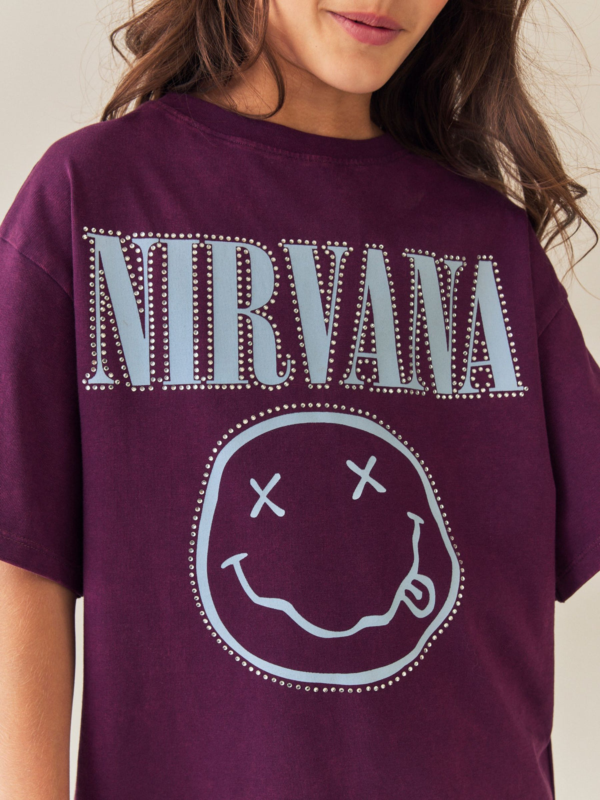 Berry Nirvana Stud Oversized Graphic T-Shirt (3-16yrs) - image 4
