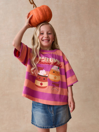 Orange Stripe Squishmallows Oversized Boxy T-Shirt (5-12yrs) - image 1
