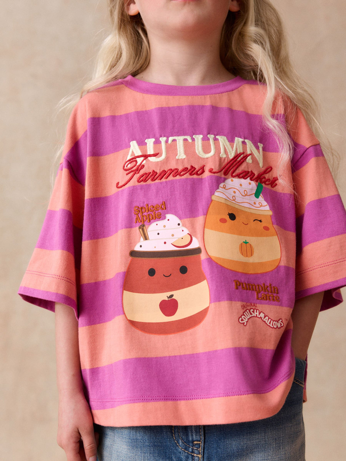 Orange Stripe Squishmallows Oversized Boxy T-Shirt (5-12yrs) - image 2