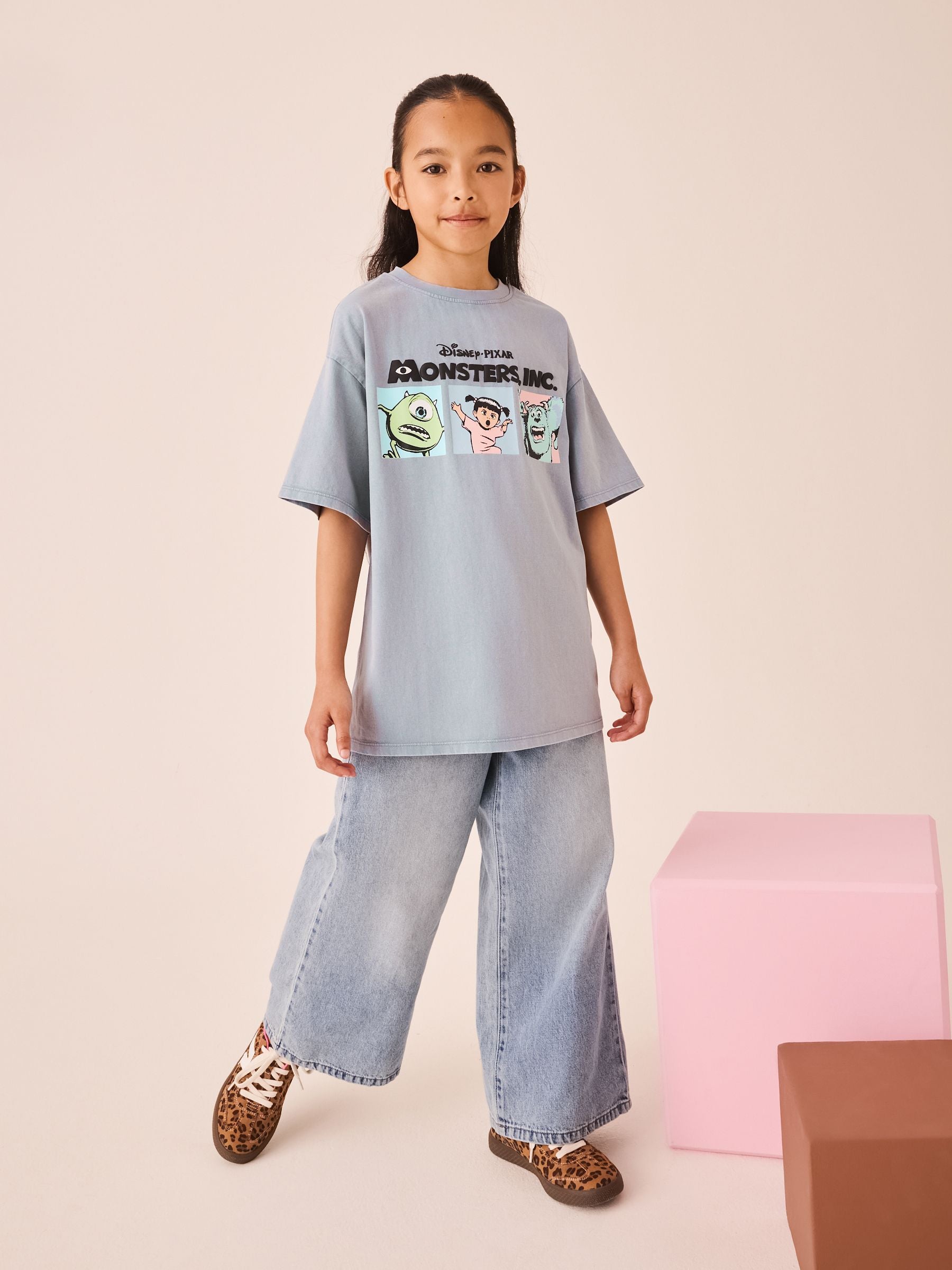 Dsiney Kidz - Charcoal Disney Monsters Inc Oversized Graphic T-Shirt (3-16yrs) image 2