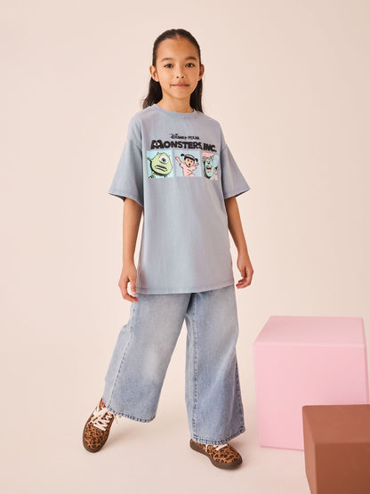Dsiney Kidz - Charcoal Disney Monsters Inc Oversized Graphic T-Shirt (3-16yrs) image 2