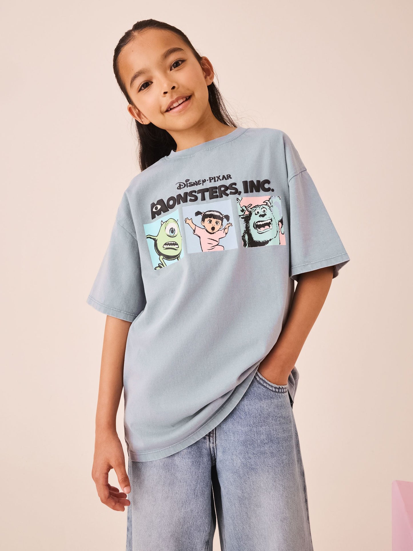 Dsiney Kidz - Charcoal Disney Monsters Inc Oversized Graphic T-Shirt (3-16yrs) image 3