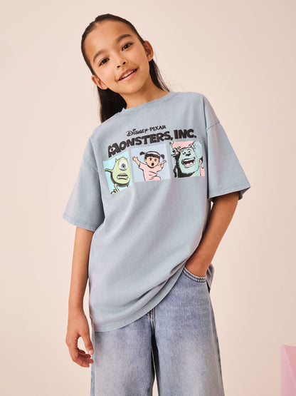 Dsiney Kidz - Charcoal Disney Monsters Inc Oversized Graphic T-Shirt (3-16yrs) image 3