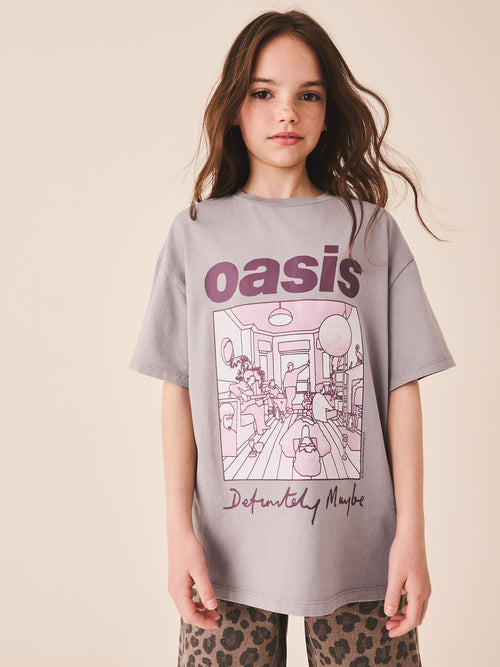 Dsiney Kidz - Charcoal Grey Oasis Oversized Graphic T-Shirt (3-16yrs) image 1