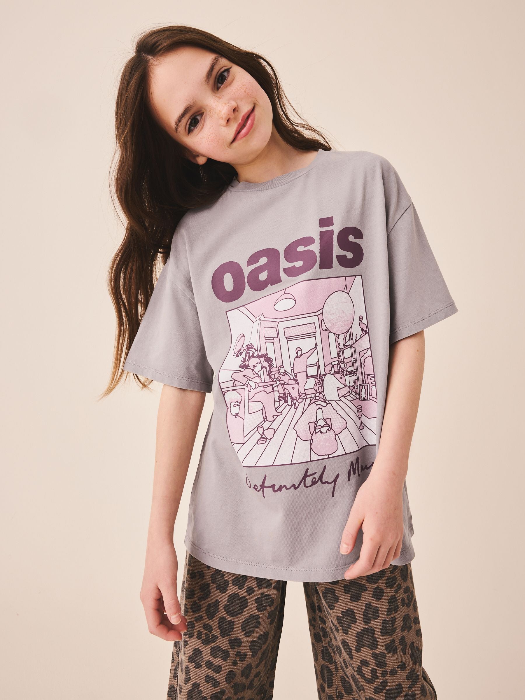 Dsiney Kidz - Charcoal Grey Oasis Oversized Graphic T-Shirt (3-16yrs) image 2