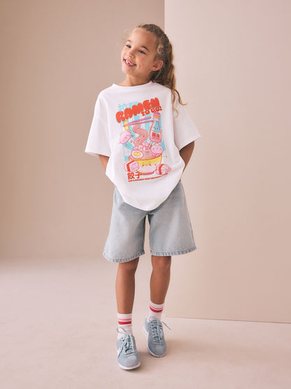 Dsiney Kidz - White Ramen Oversized Graphic T-Shirt (3-16yrs) image 2
