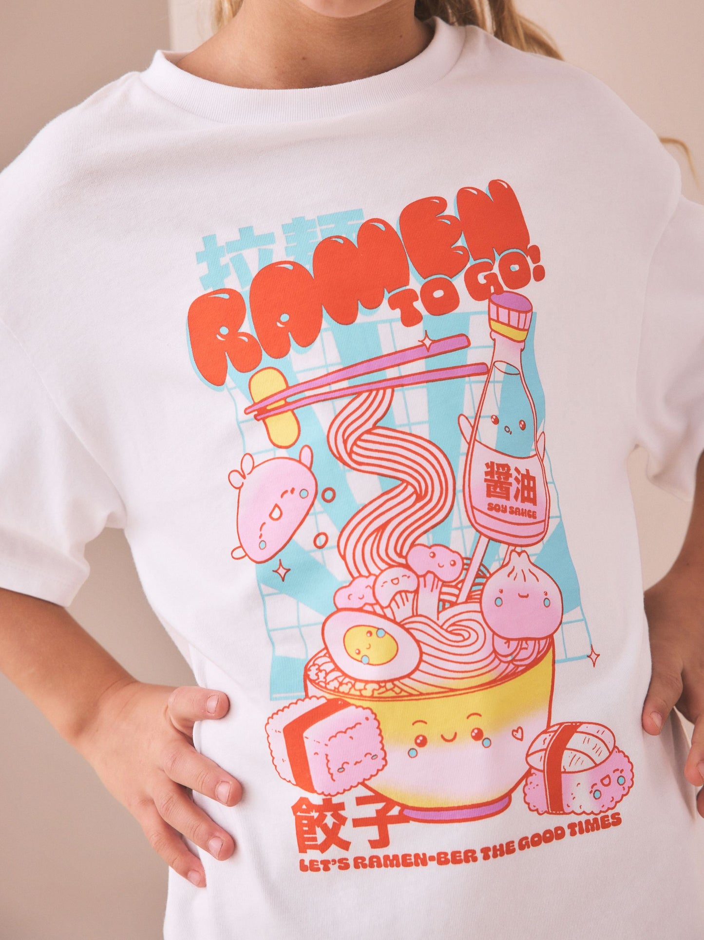 Dsiney Kidz - White Ramen Oversized Graphic T-Shirt (3-16yrs) image 4