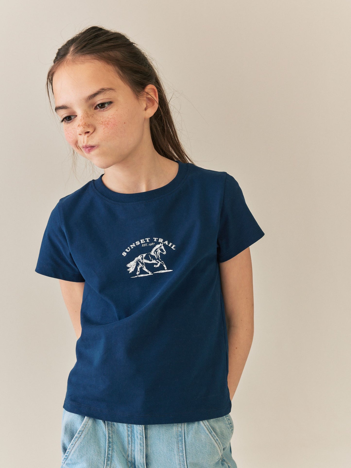 Dsiney Kidz - Navy Horse Fitted Graphic T-Shirt (3-16yrs) image 4