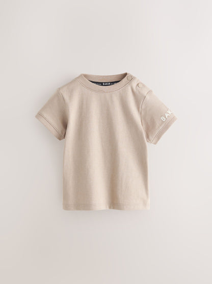 Baker by Ted Baker Blue/Stone Chambray Dungarees And T-Shirt Set image 3