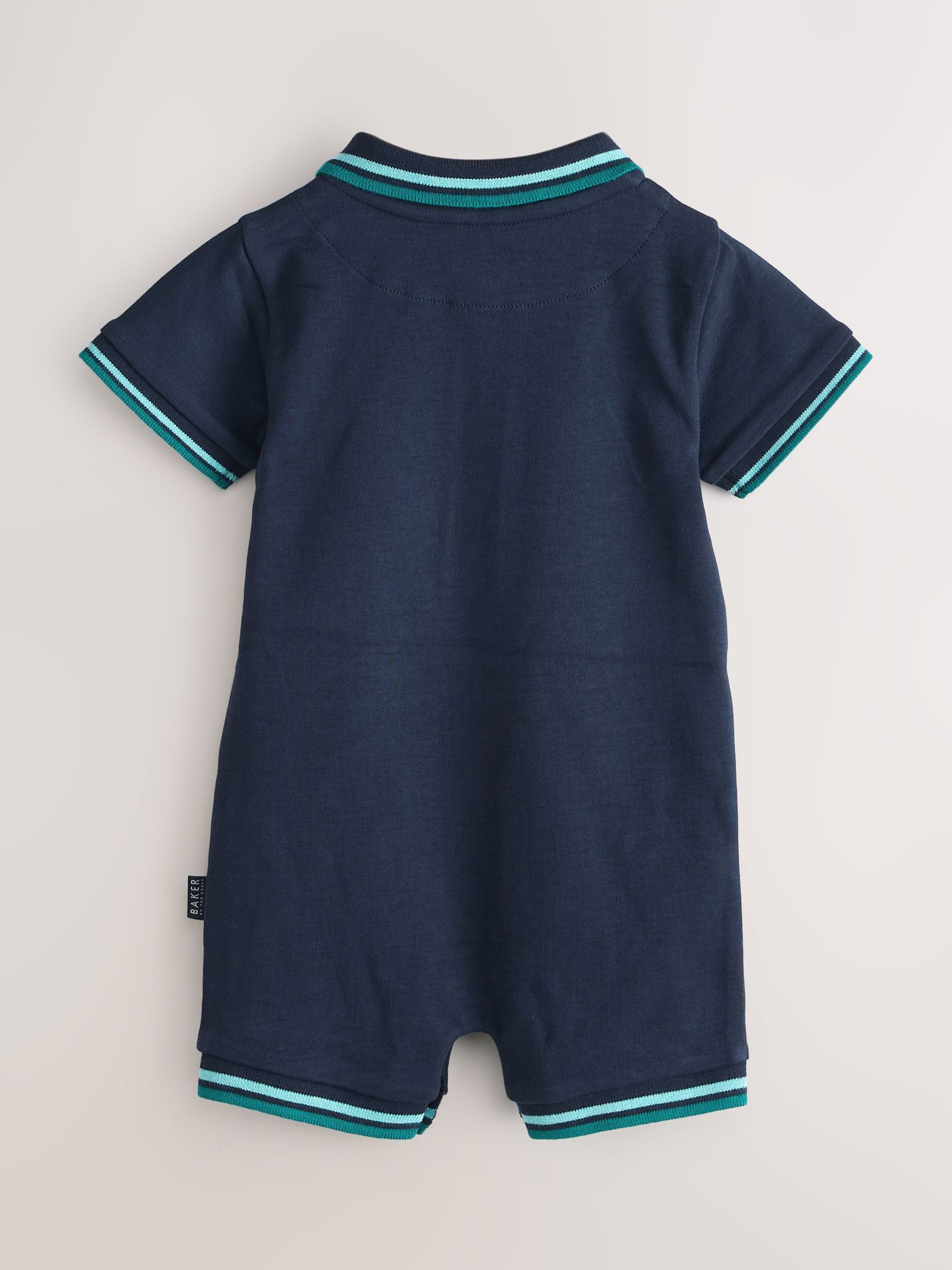 Baker by Ted Baker Blue Polo Rompersuits 2 Pack image 3