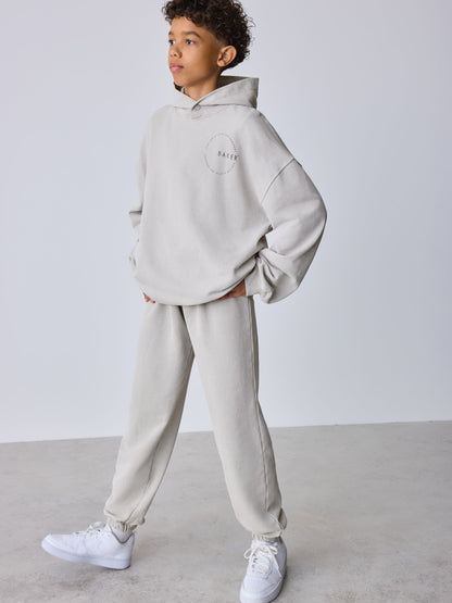 Dsiney Kidz - Baker by Ted Baker Stone Oversized Washed Hoodie and Joggers Set image 1