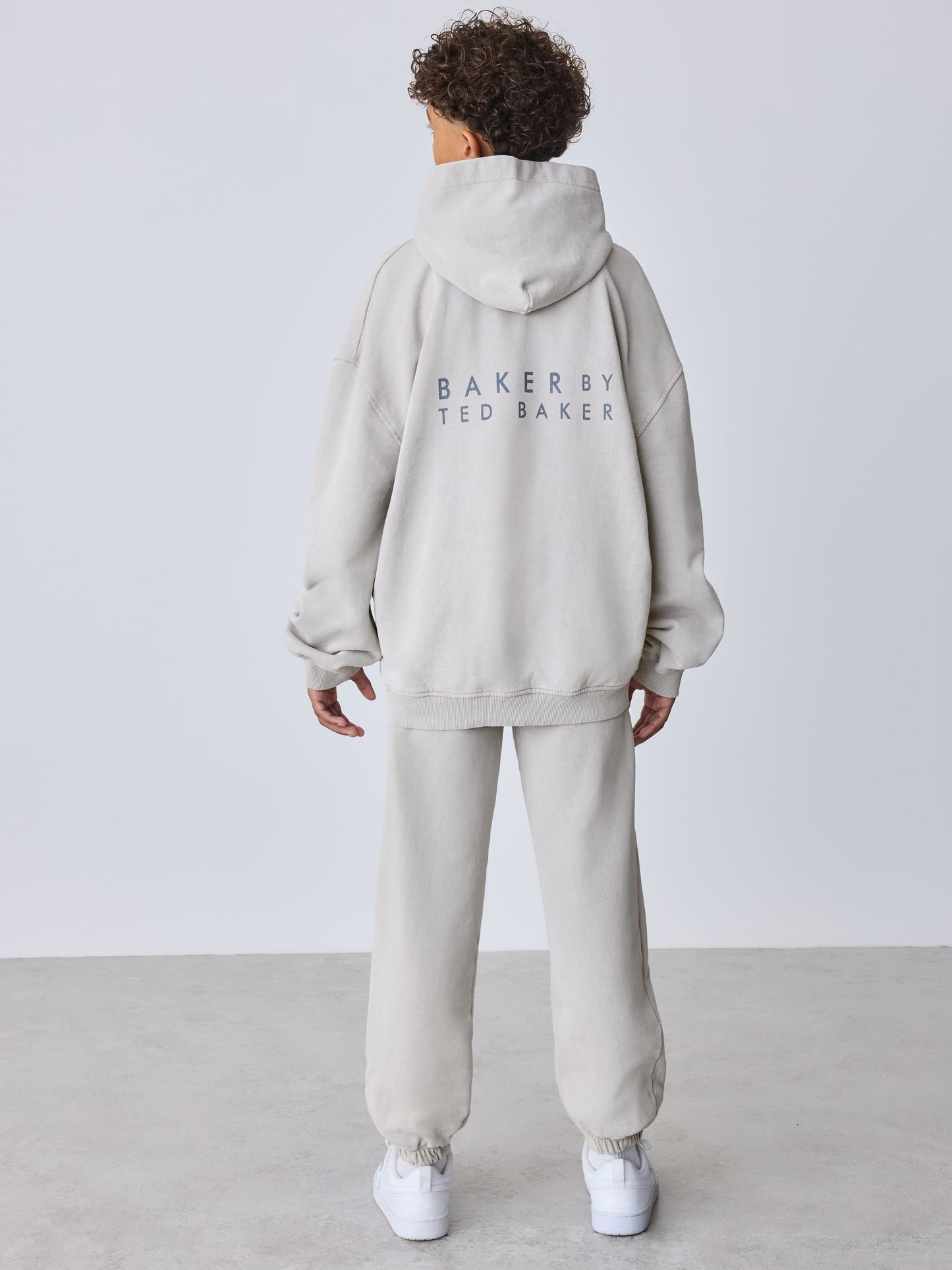 Dsiney Kidz - Baker by Ted Baker Stone Oversized Washed Hoodie and Joggers Set image 3