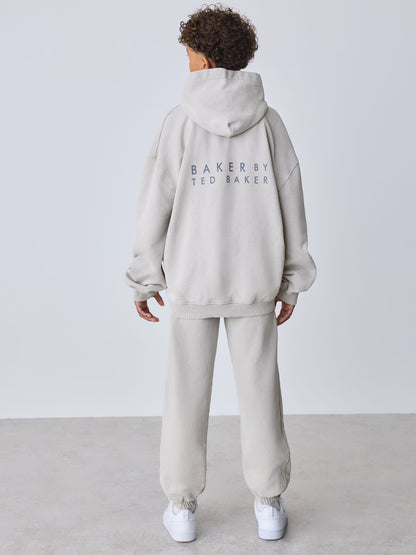 Dsiney Kidz - Baker by Ted Baker Stone Oversized Washed Hoodie and Joggers Set image 3