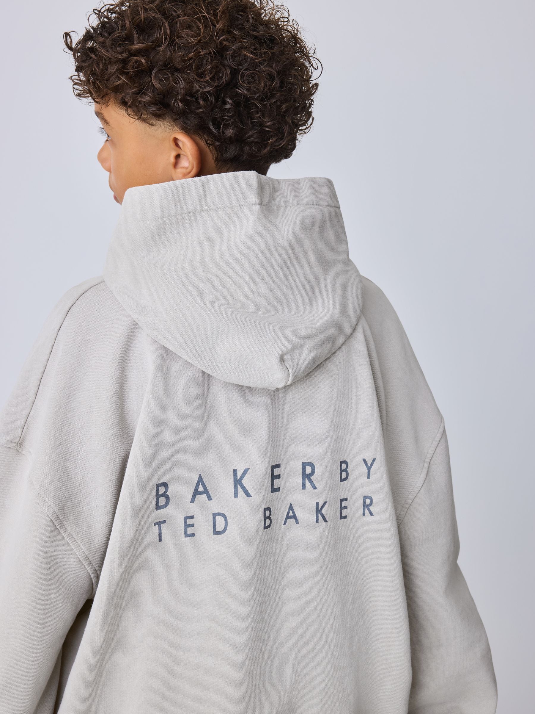 Dsiney Kidz - Baker by Ted Baker Stone Oversized Washed Hoodie and Joggers Set image 4