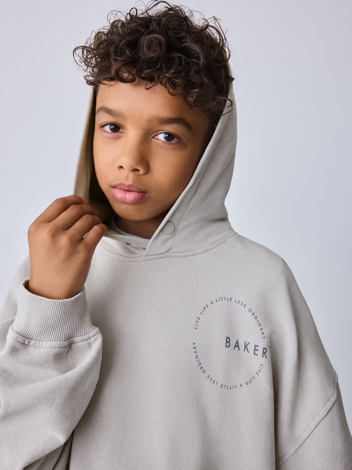 Dsiney Kidz - Baker by Ted Baker Stone Oversized Washed Hoodie and Joggers Set image 7