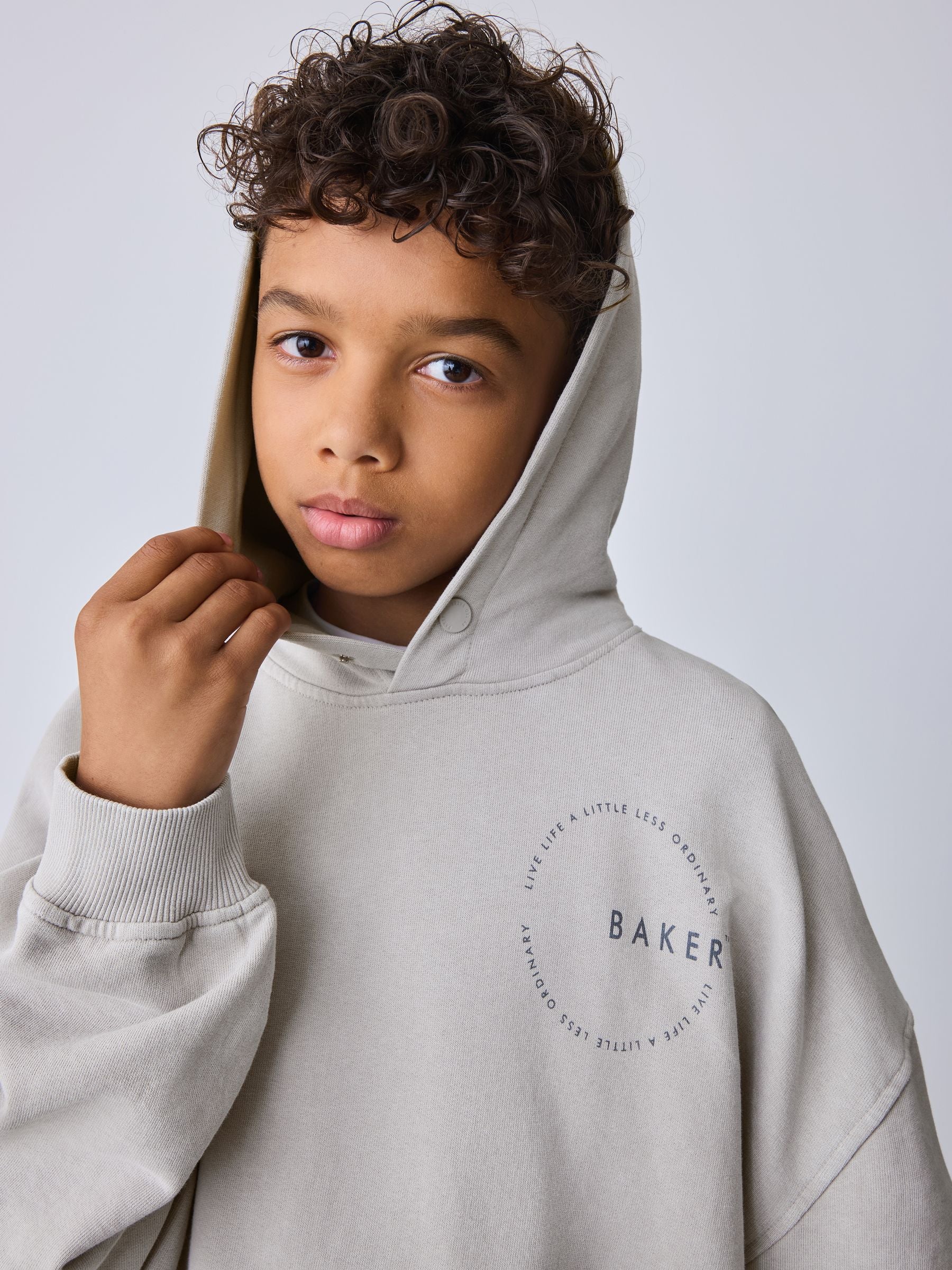 Dsiney Kidz - Baker by Ted Baker Stone Oversized Washed Hoodie and Joggers Set image 7
