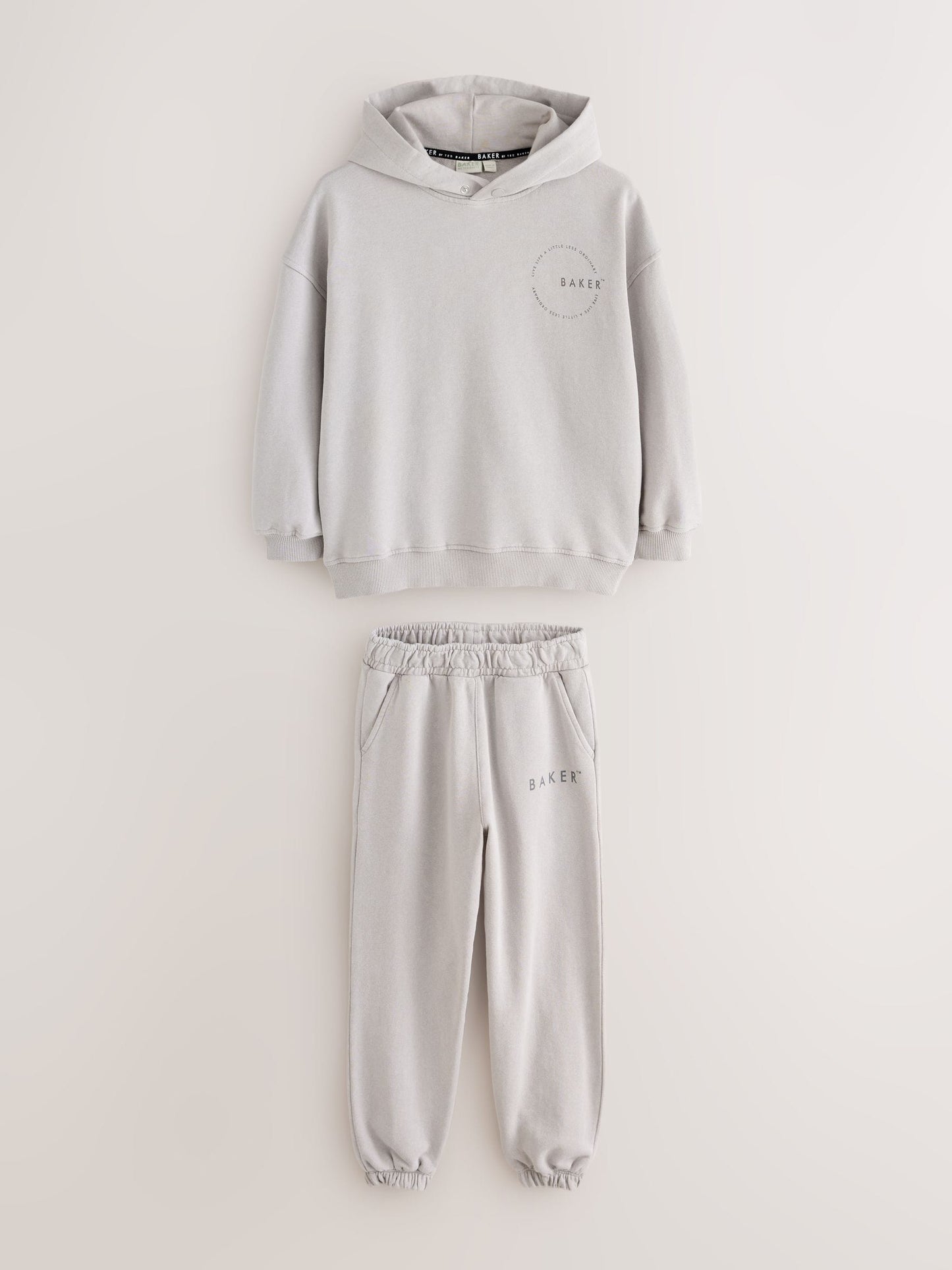 Dsiney Kidz - Baker by Ted Baker Stone Oversized Washed Hoodie and Joggers Set image 8