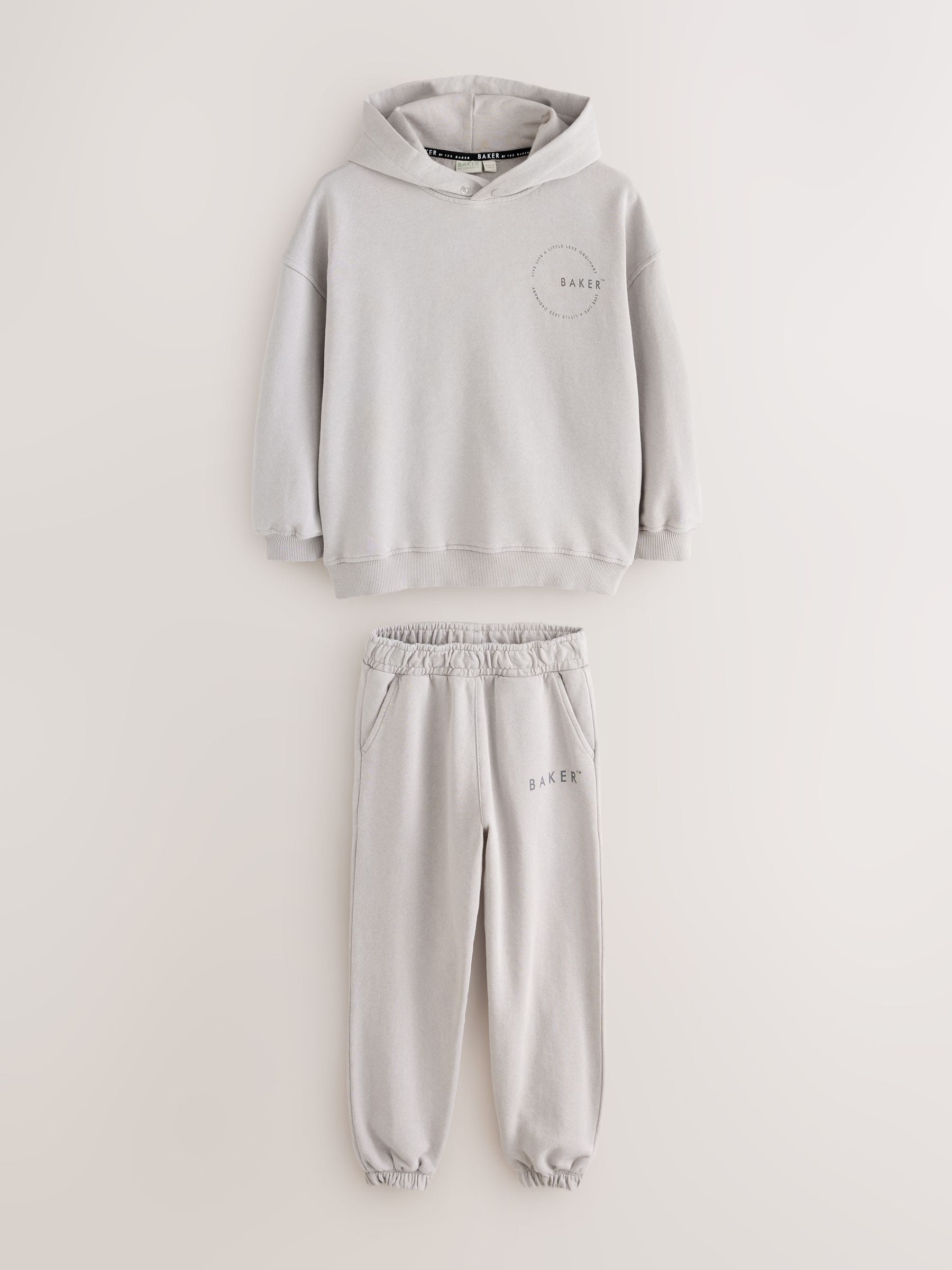 Dsiney Kidz - Baker by Ted Baker Stone Oversized Washed Hoodie and Joggers Set image 8
