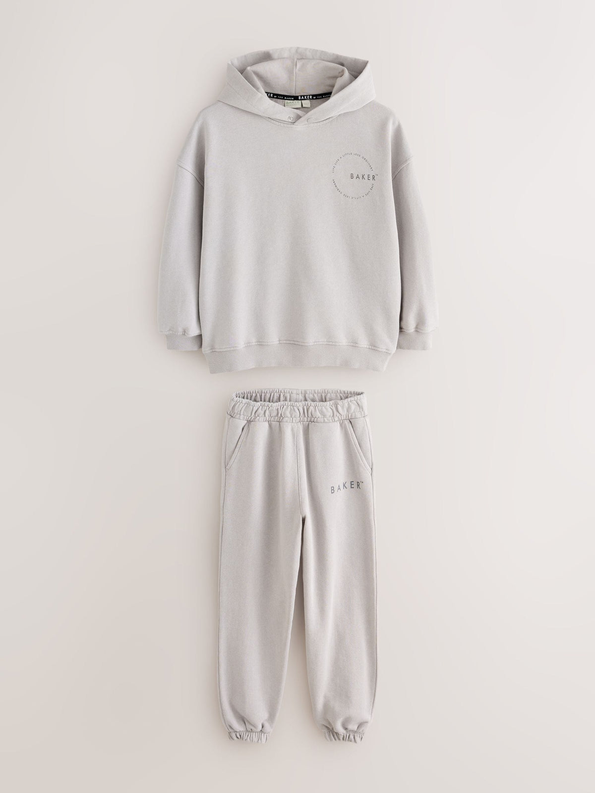 Dsiney Kidz - Baker by Ted Baker Stone Oversized Washed Hoodie and Joggers Set image 8