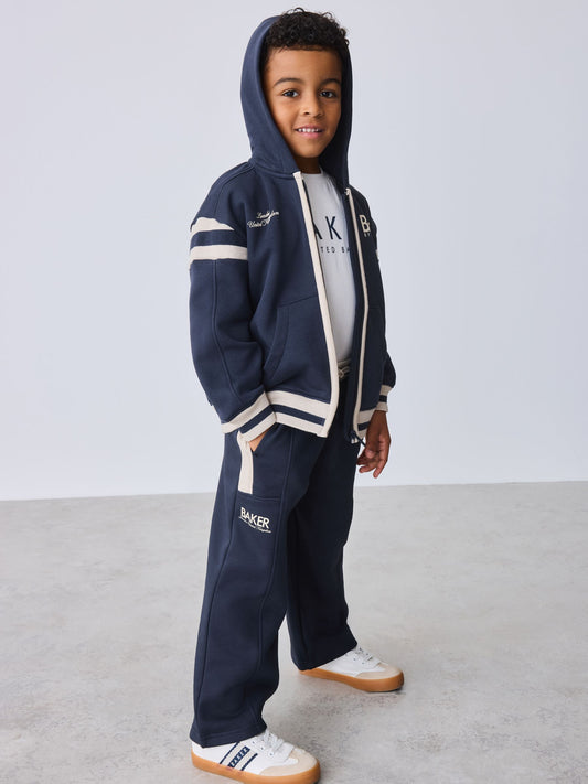 Dsiney Kidz - Baker by Ted Baker Varsity Zip Through Hoodie, T-Shirt and Wide Leg Joggers Set image 1
