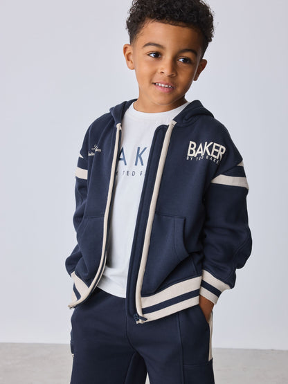 Dsiney Kidz - Baker by Ted Baker Varsity Zip Through Hoodie, T-Shirt and Wide Leg Joggers Set image 3