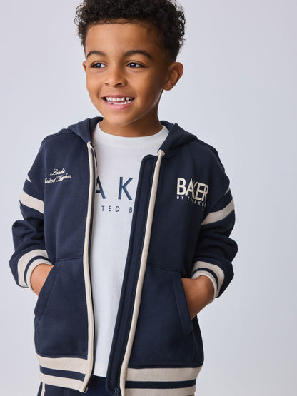 Dsiney Kidz - Baker by Ted Baker Varsity Zip Through Hoodie, T-Shirt and Wide Leg Joggers Set image 4