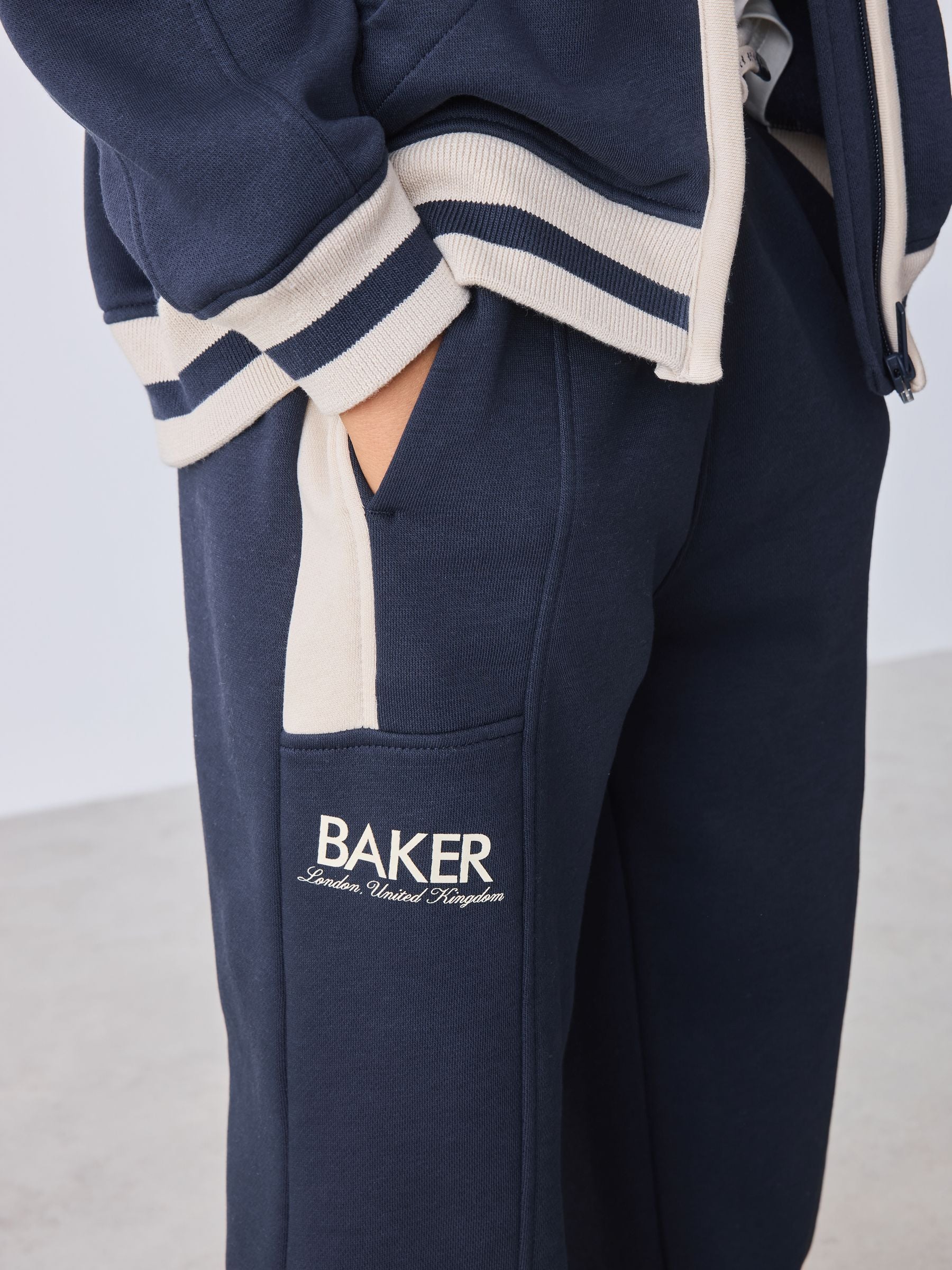 Dsiney Kidz - Baker by Ted Baker Varsity Zip Through Hoodie, T-Shirt and Wide Leg Joggers Set image 7